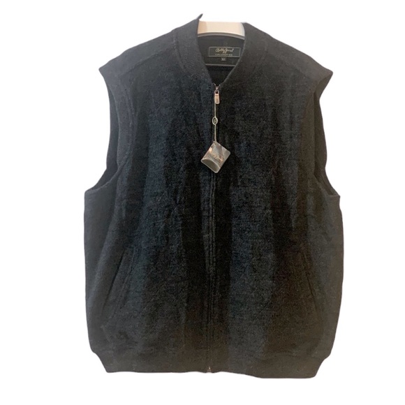 Bobby Jones NEW Golf Vest Charcoal XL Full Zip Diamond Stitched Alpaca Outdoor